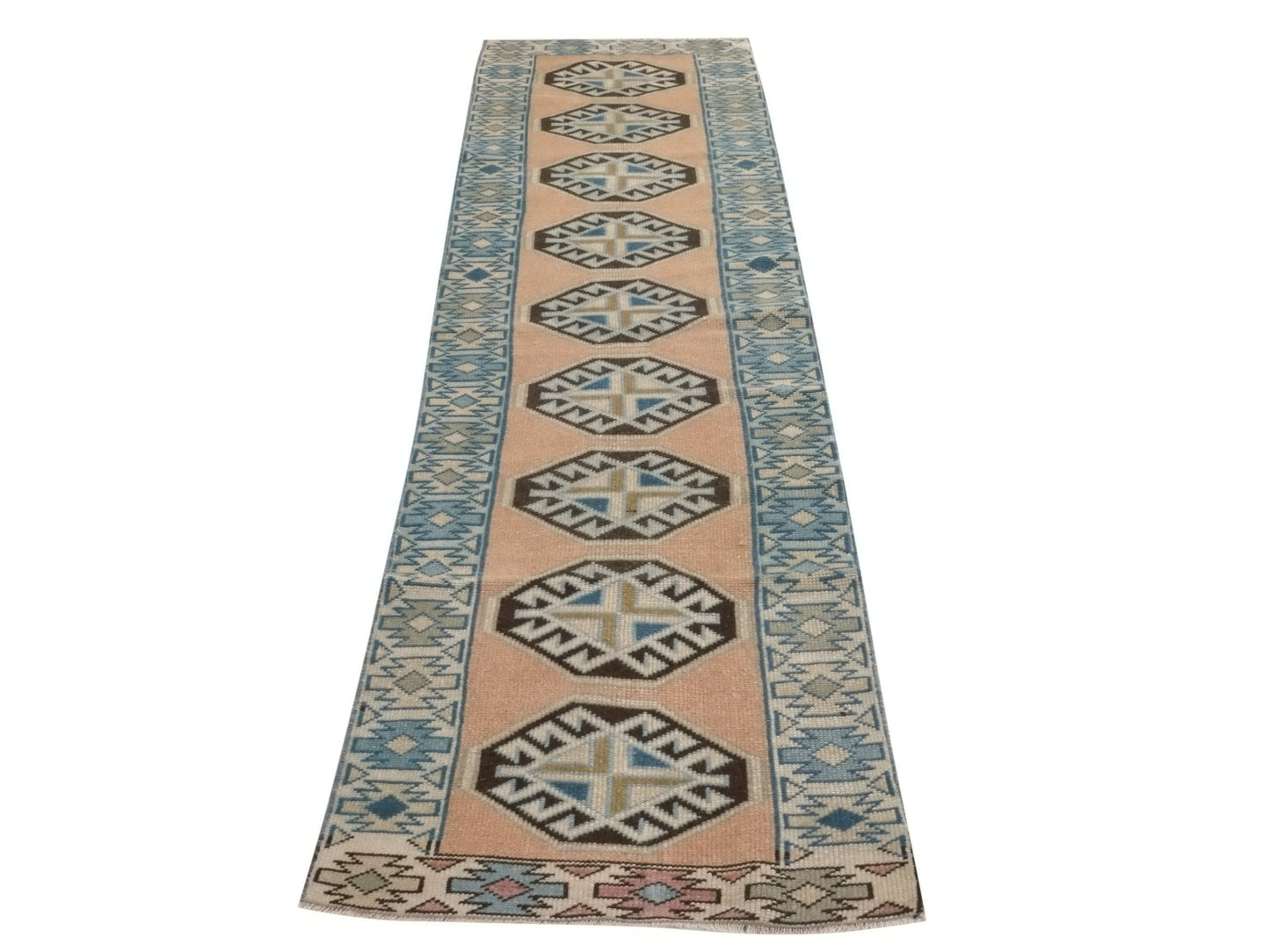 Vintage Hallway Runner, Oushak Turkish Runner Rug, Carpet Runner, Rug Runner 2x9, Kitchen Runner Rug, Bedroom rug, Entryway Rug, 8764