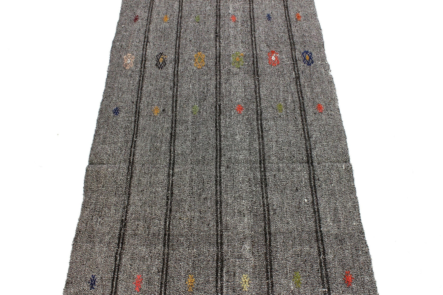 3x16 Extra Long Floor Gray Vintage Turkish Kilim Runner Rug, Decorative Stair Hallway Rug,4759