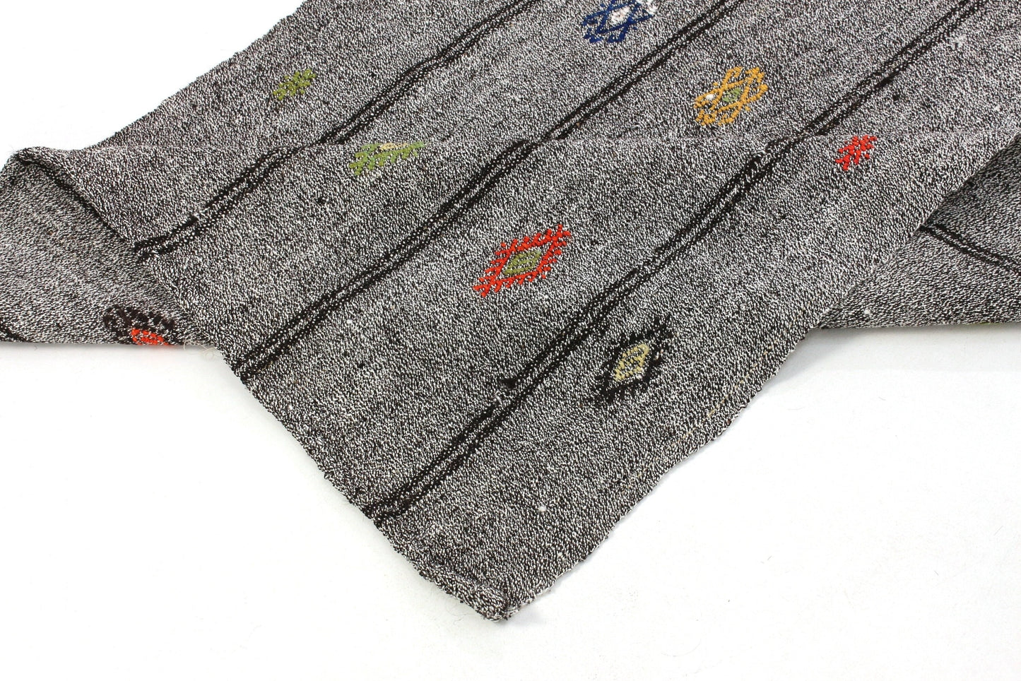 3x16 Extra Long Floor Gray Vintage Turkish Kilim Runner Rug, Decorative Stair Hallway Rug,4759