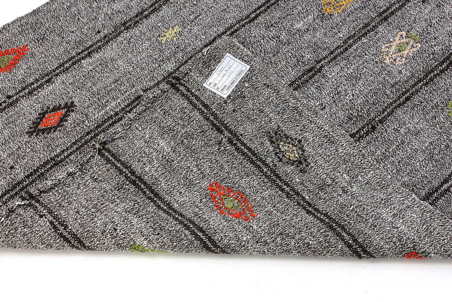3x16 Extra Long Floor Gray Vintage Turkish Kilim Runner Rug, Decorative Stair Hallway Rug,4759