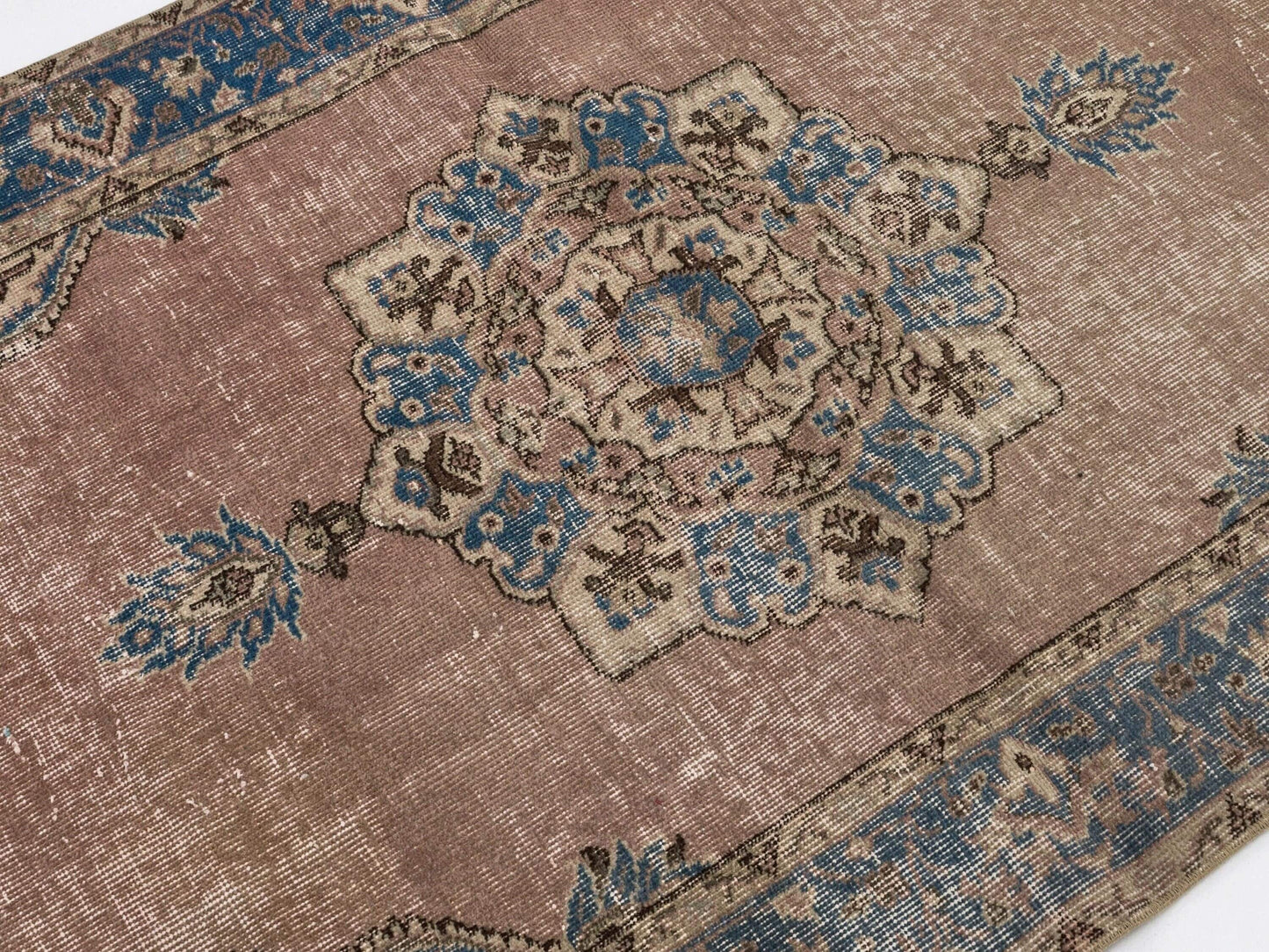 Home Decor Vintage Anatolian Rug , Traditional Oushak Rug , Antique Handmade Turkish Rug , 4x6 Small Vintage Rug , Neutral Rug, 8714