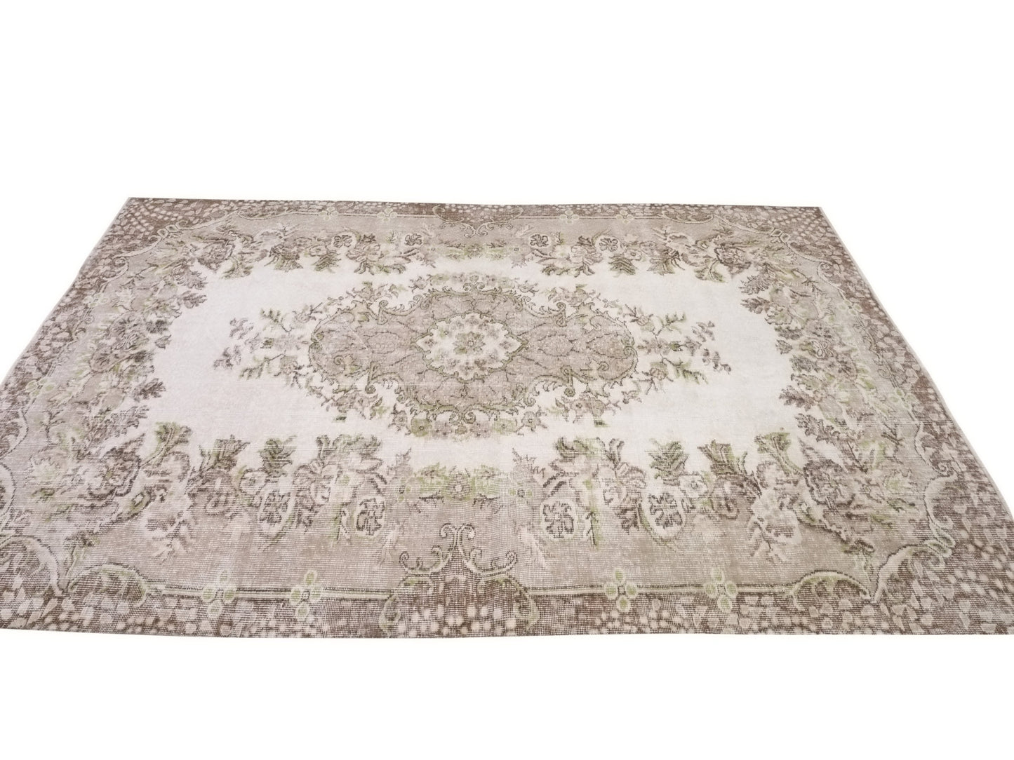 6x9 Neutral Fine Oushak Rug Handmade Floral Turkish rug Area Unique Carpet rug Rug for Bedroom Gift for Housewarming Turkey rug 10311