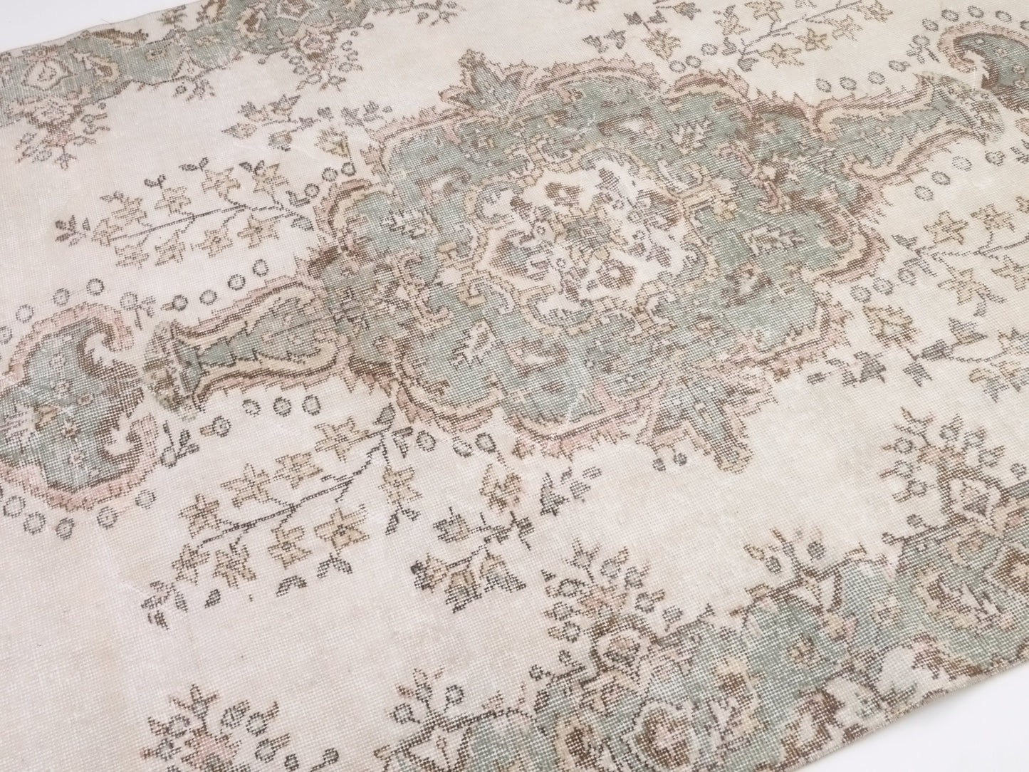 Vintage Rug, Beige rug 6x10, Handmade Rug, Turkish rug, Anatolia rug, Faded rug, Neutral Oushak rug, One of a kind rug,Made in Turkey, 10322