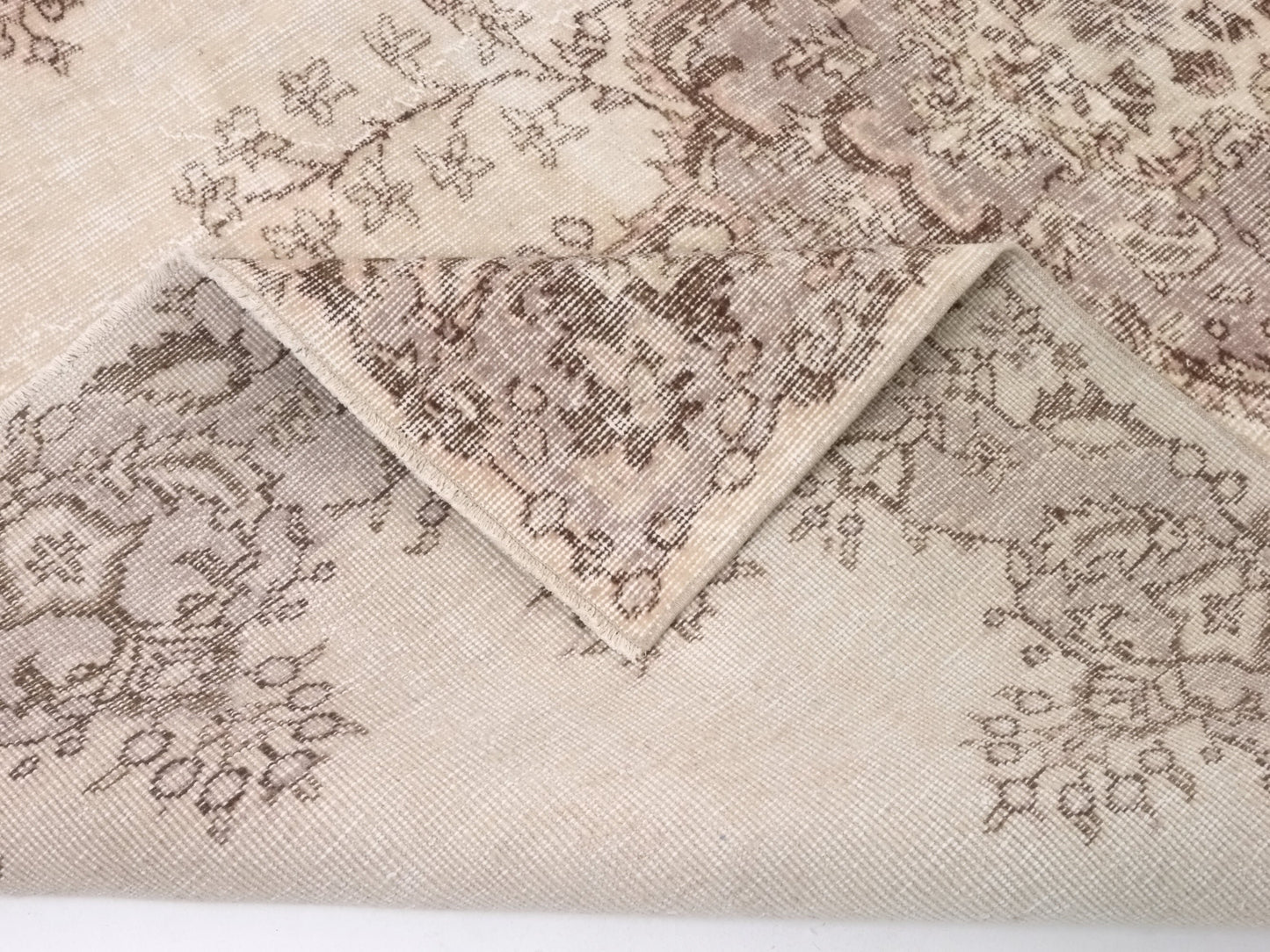 Turkish Oushak Area Vintage Carpet Rug 6x8, Beige Handmade Wool Floral rug, Rug for Living room Made in Anatolia Gift for Mother Days, 10218