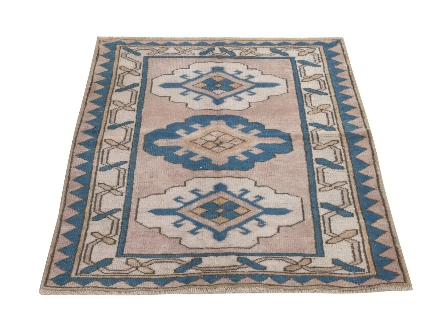Turkish Rug, Vintage Rug, Small Rug, Mıuted rug, 3x4 Rug, Faded rug, Pink rug 3x4, Anatolia rug, Bedroom rug, Unique rug, Soft rug, 10049