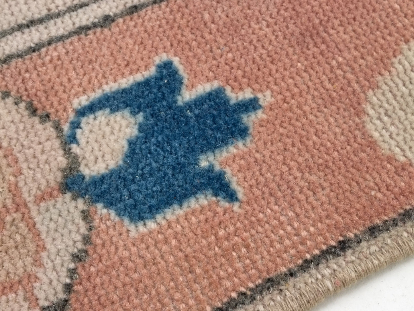 Turkish Rug, Oushak Rug, Vintage Rug, Area rug, Handmade rug, 4x5 Rug, Carpet rug, Beige Blue Small Rug, Kid room rug, Coastal decor, 10046
