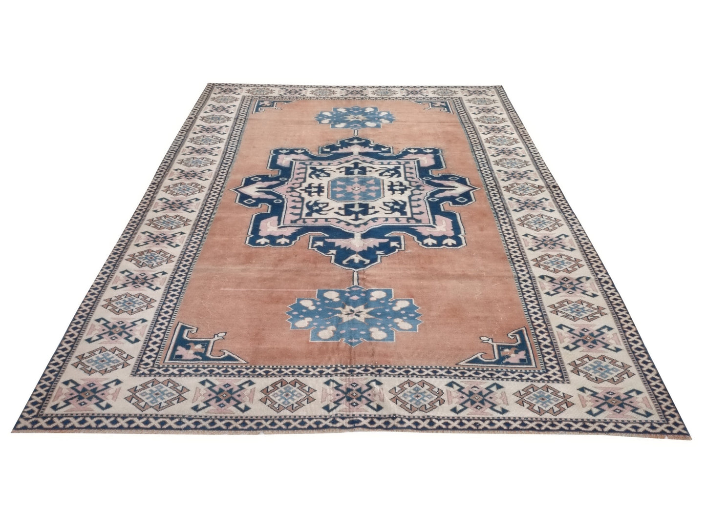 Turkish Oushak Rug, Vintage rug, Area rug, 7x10 Rug, Oushak Carpet, Vintage Carpet, Oriental rug, Bohemian rug, Living room, Turkey rug,9046