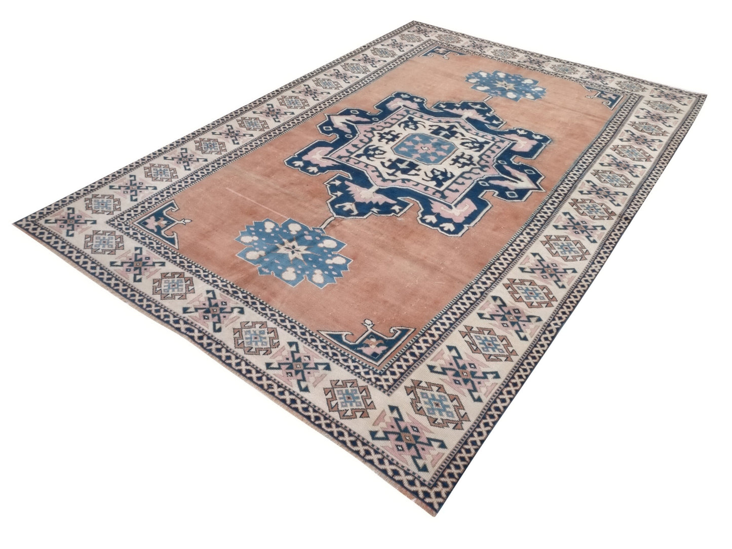 Turkish Oushak Rug, Vintage rug, Area rug, 7x10 Rug, Oushak Carpet, Vintage Carpet, Oriental rug, Bohemian rug, Living room, Turkey rug,9046