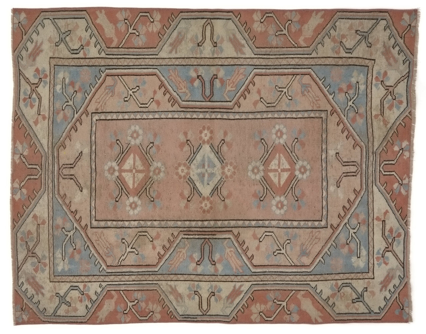 5x6 Rug, Turkish rug, Vintage rug, Oushak rug, Neutral rug, Area rug, Bedroom rug, Fine rug, Etsy rug, Old rug, Unique Turkish Rugs, 8933