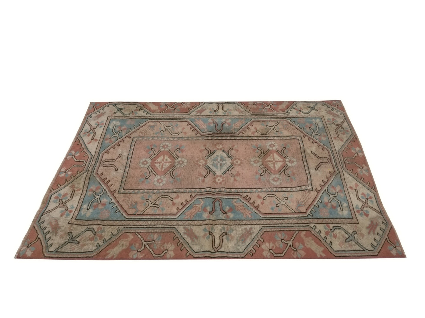 5x6 Rug, Turkish rug, Vintage rug, Oushak rug, Neutral rug, Area rug, Bedroom rug, Fine rug, Etsy rug, Old rug, Unique Turkish Rugs, 8933