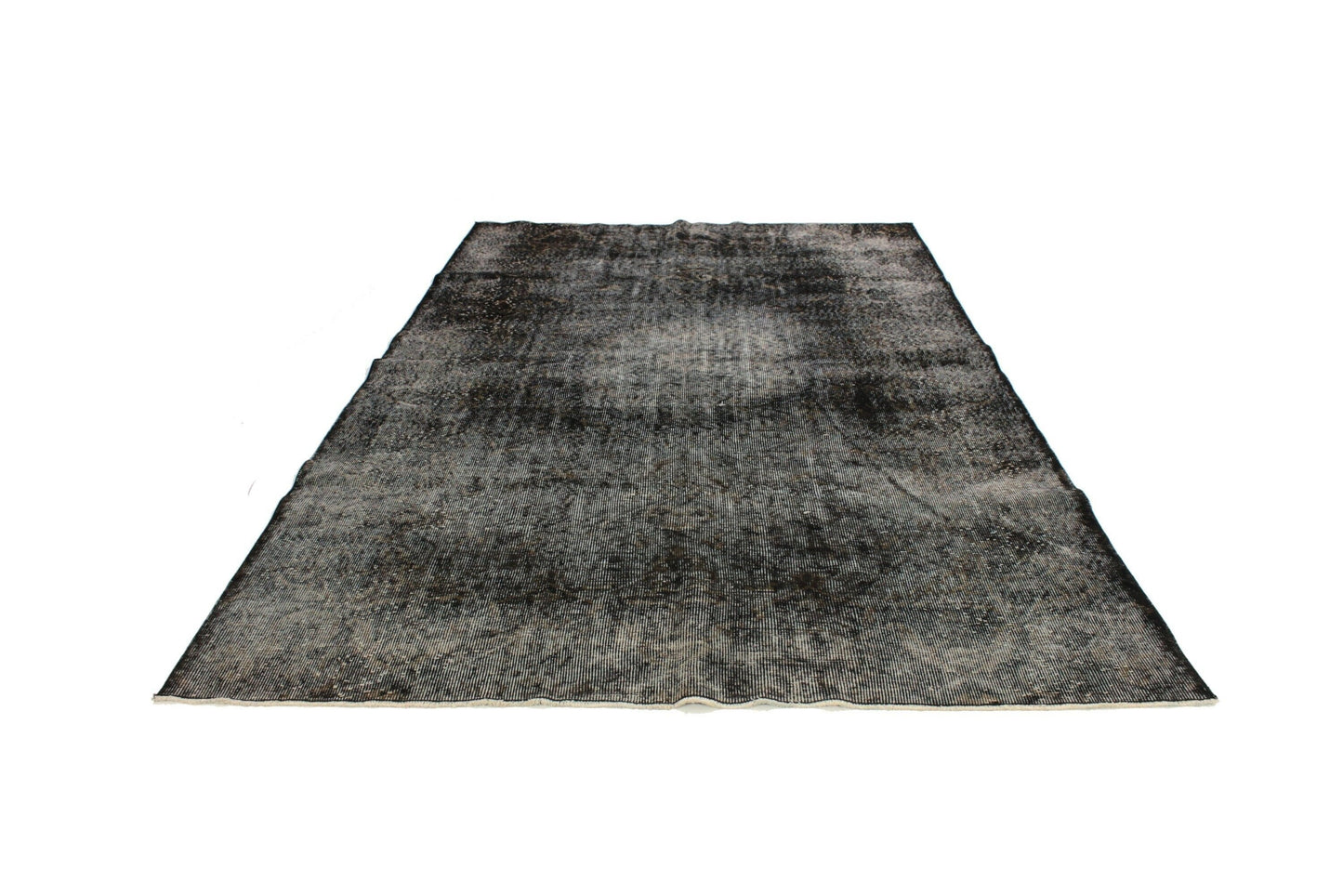 Black Area Vintage Rug 6x9, Turkish Vintage Rug, Distressed Rug, Mid-Century Rug, Over dyed Rug, Black Carpet Rug , 3360