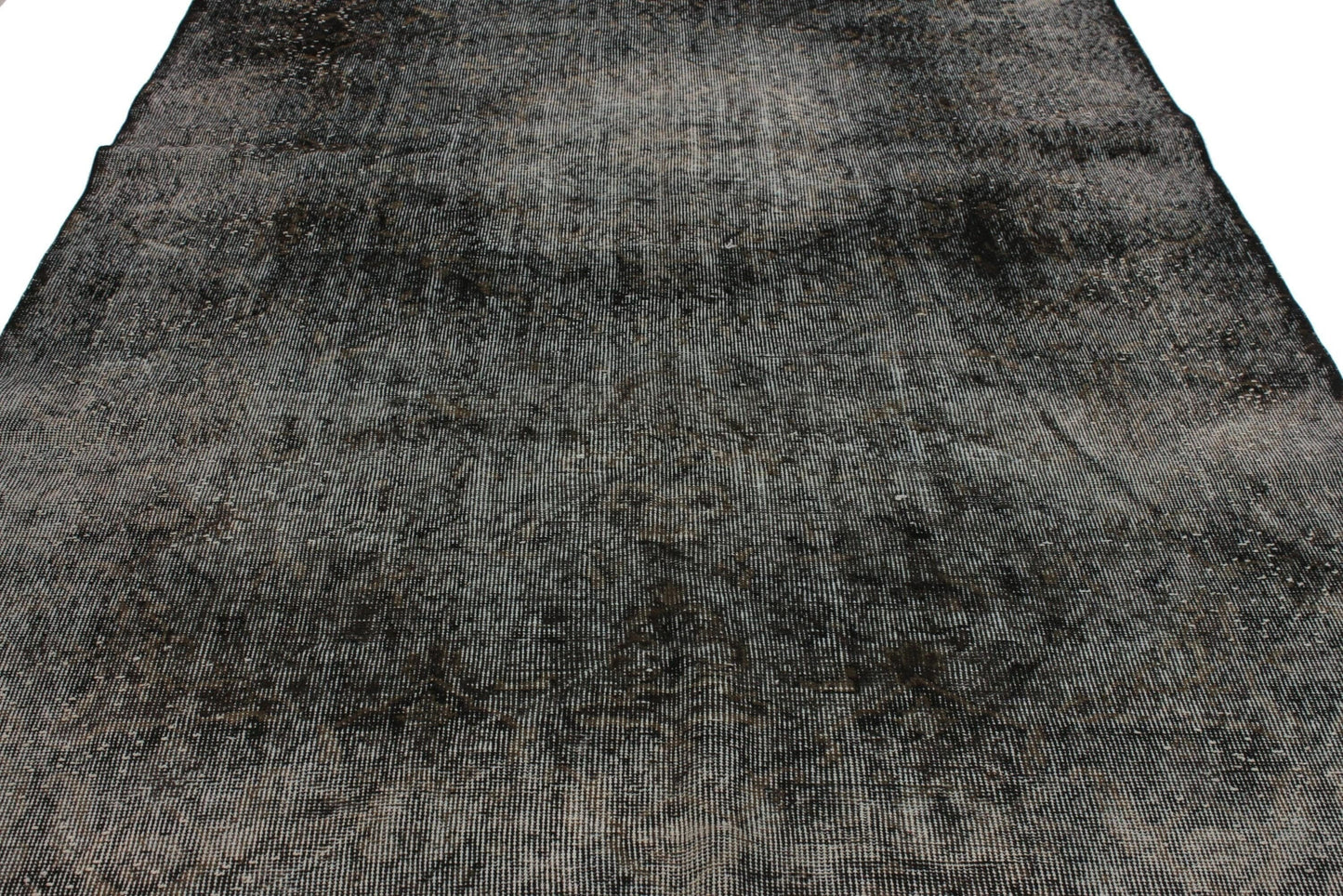 Black Area Vintage Rug 6x9, Turkish Vintage Rug, Distressed Rug, Mid-Century Rug, Over dyed Rug, Black Carpet Rug , 3360