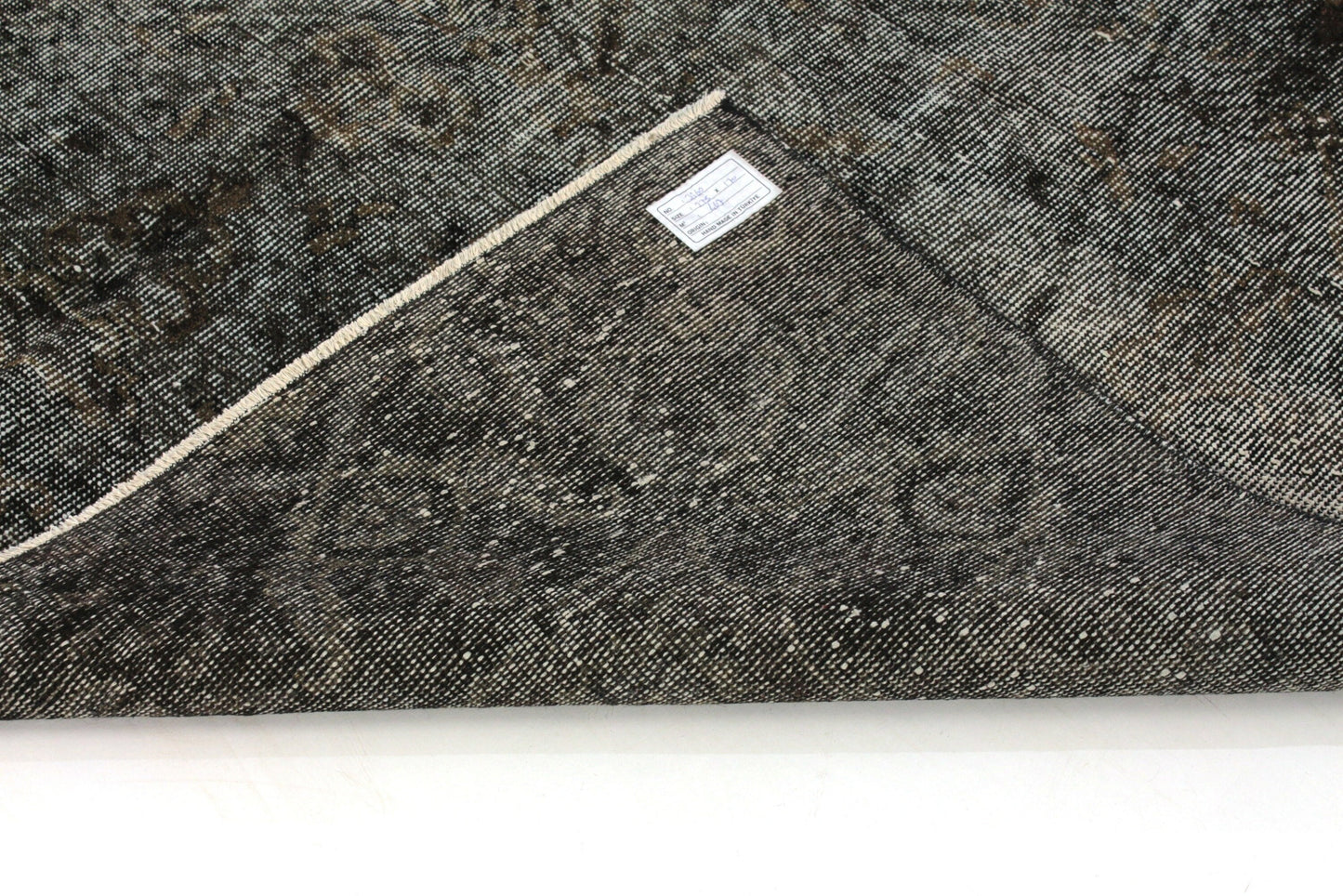 Black Area Vintage Rug 6x9, Turkish Vintage Rug, Distressed Rug, Mid-Century Rug, Over dyed Rug, Black Carpet Rug , 3360