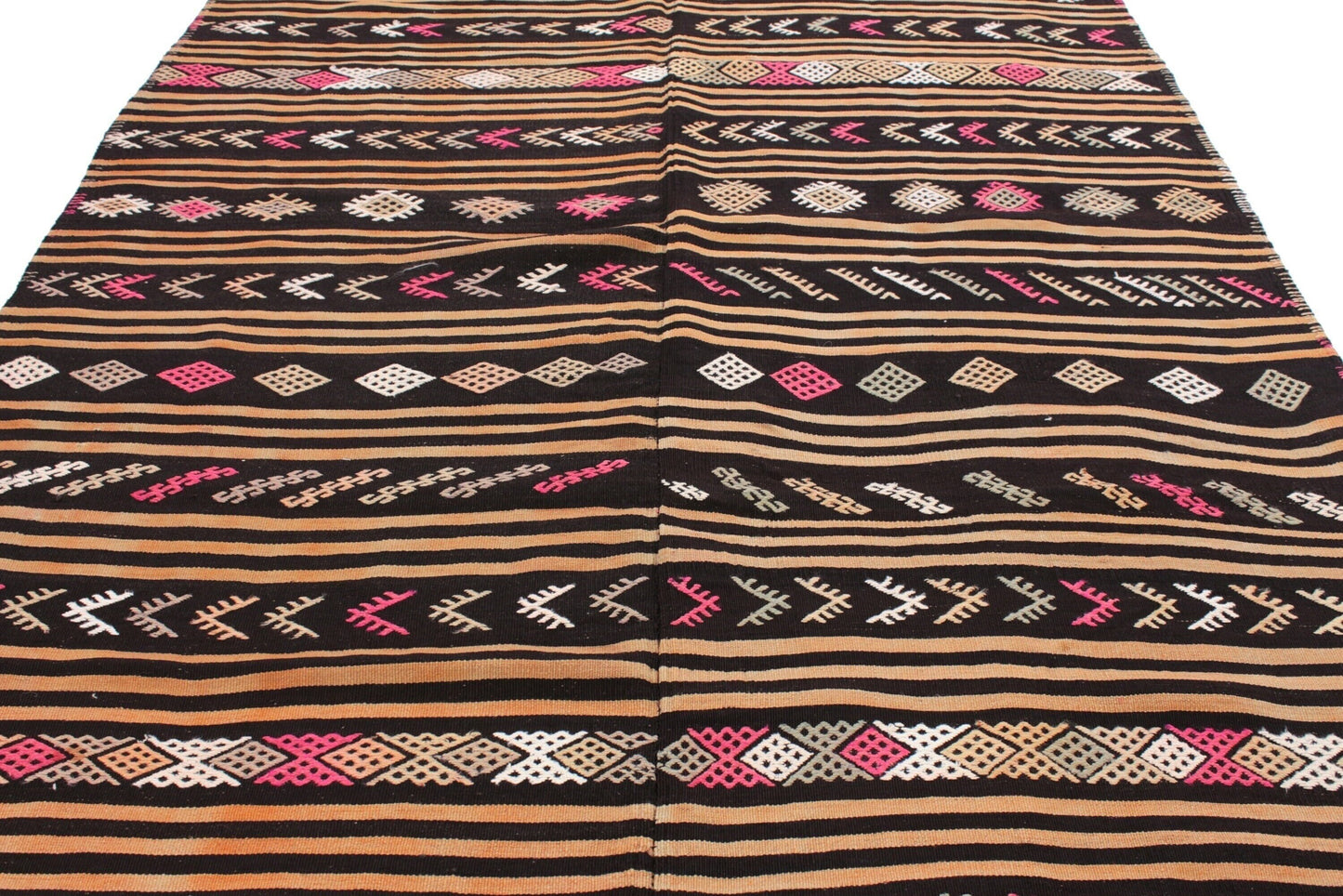Vintage Kilim Rug, Handmade Antique Kilim Rug, Turkish Eclectic Kilim Rug 6x10, Bohemian Rug, Area Floor Kilim Rug, Living Room Rug, 6044
