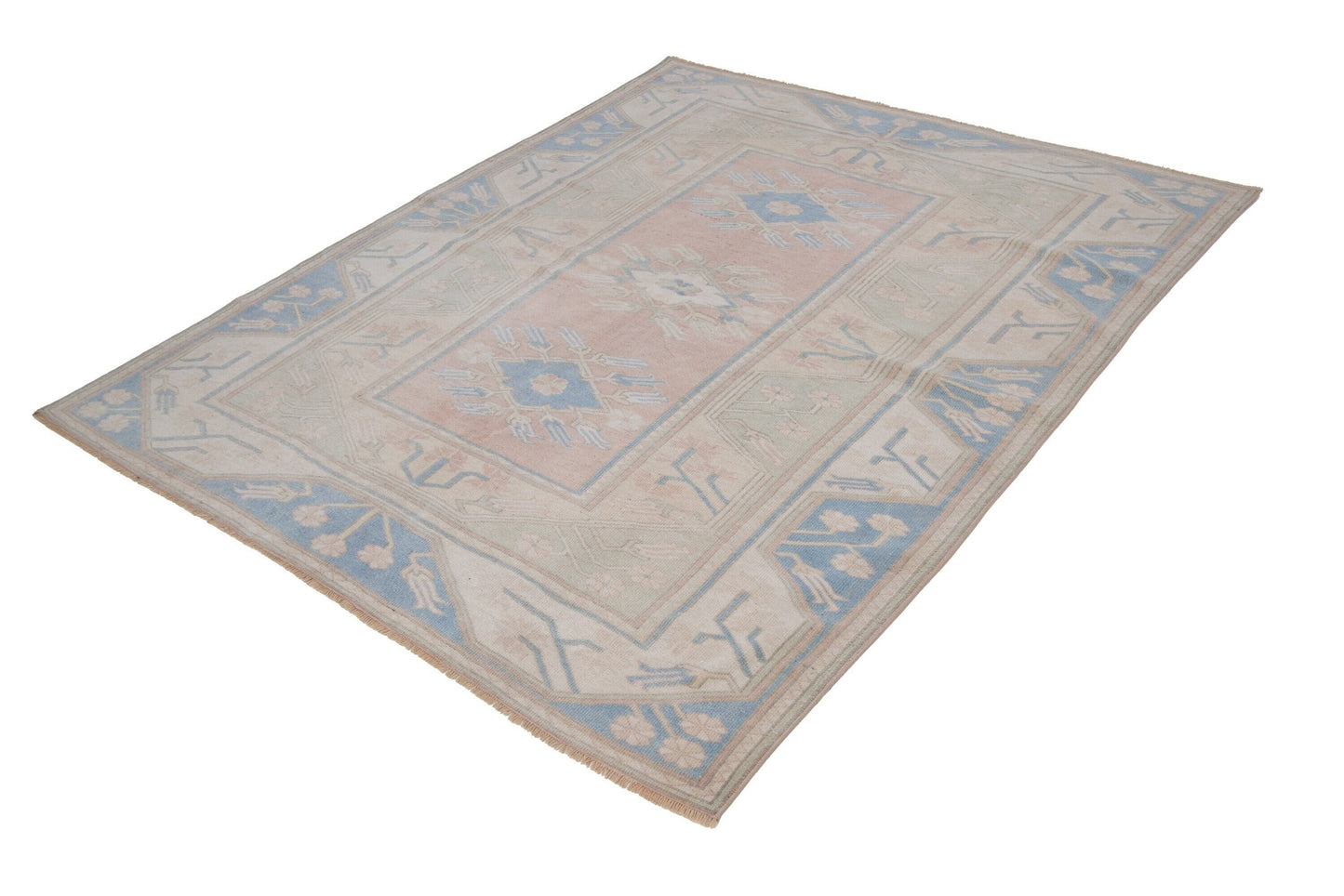 5x7 Rug, Area rug ,Faded rug, Oushak Rug, Anatolia rug, Coastal decor, Living room rug, Vintage rug, Turkish rug, Unique rug,Turkey rug,7465