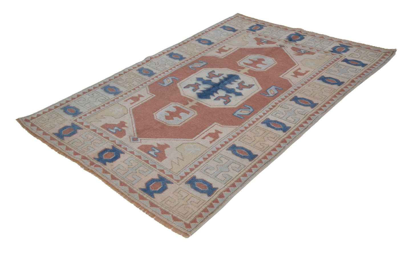 4x6 Turkish rug, Oushak Rug ,Vintage rug 4x6, Small Rug, Neutral rug, Unique rug, Anatolia rug, Area rug 4x6 ,Boho decor, Nursery,7334
