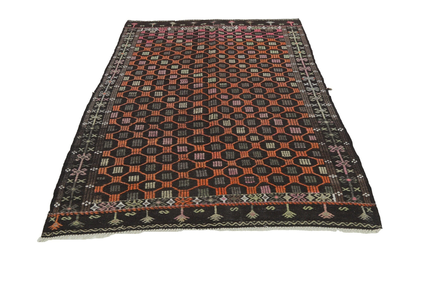 Turkish Kilim 5x7, Rug Kilim, Handmade Area Kilim Rug, Bohemian Rug, Vintage Eclectic Kilim Rug, Living Room Rug, Wool Rug, 8141