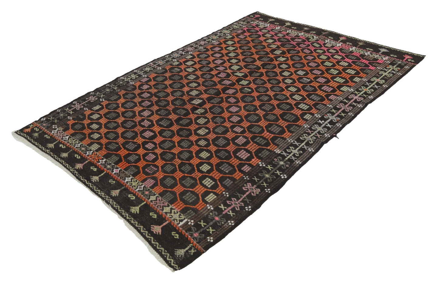 Turkish Kilim 5x7, Rug Kilim, Handmade Area Kilim Rug, Bohemian Rug, Vintage Eclectic Kilim Rug, Living Room Rug, Wool Rug, 8141