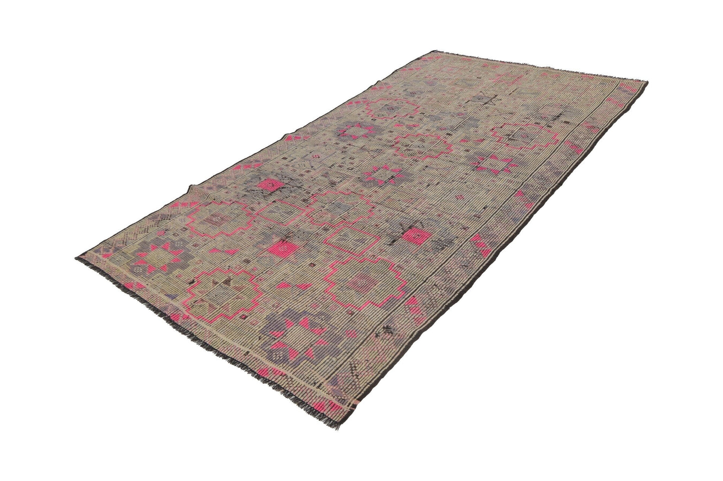 6x10 ,Distressed Pink Vintage Kilim rug,Turkish Kilim rug,Bohemian rug,Eclectic decor,Living room rug,Nursery rug,Area rug,5'6x10'0 ft, 8135