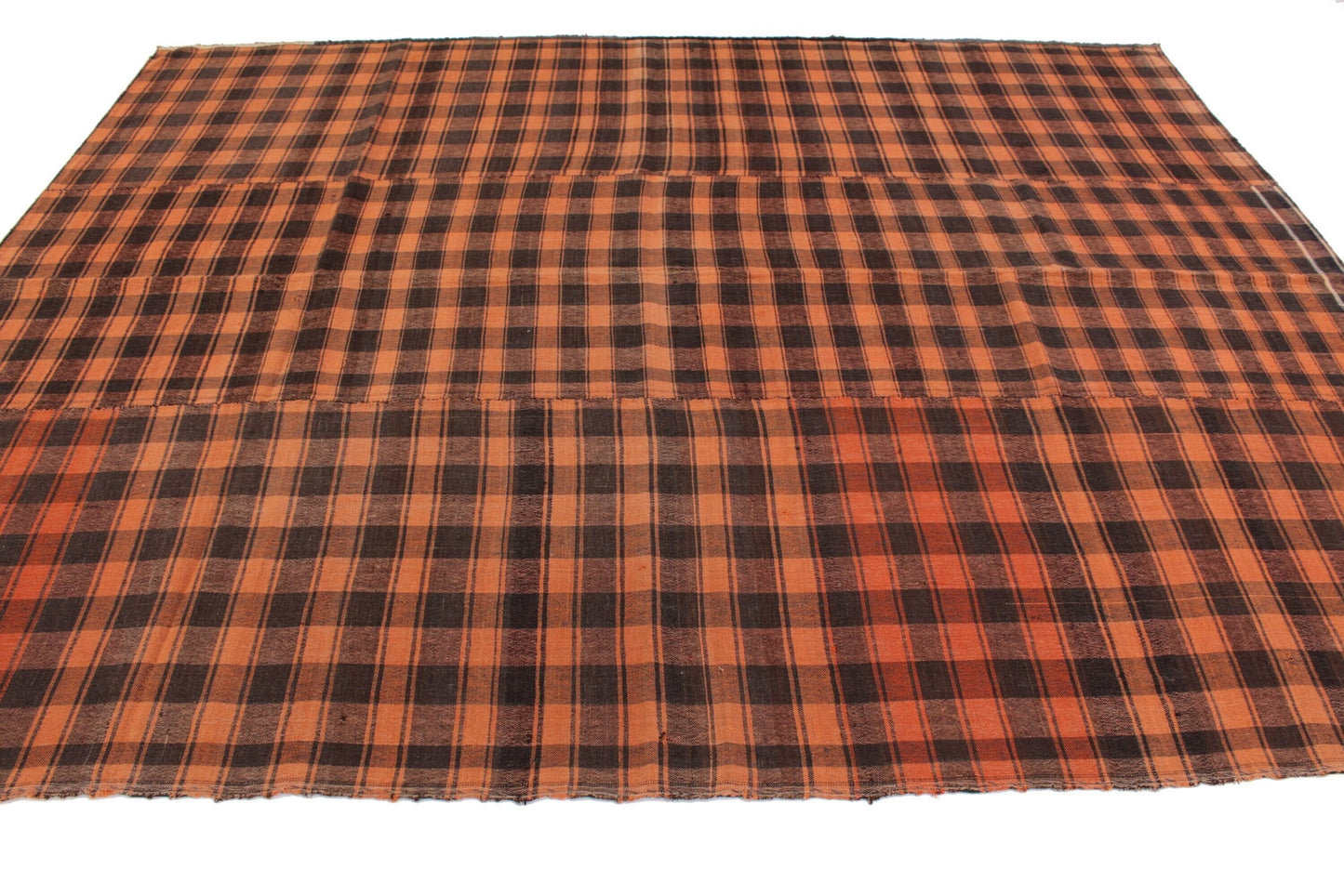 Kilim Rug 6x8, Entryway Rug, Turkish Plaid Kilim Rug, Flat Weave Rug, Handmade Bohemian Kilim Rug, Rug Kilim, Wool Rug, Area Kilim Rug, 5684