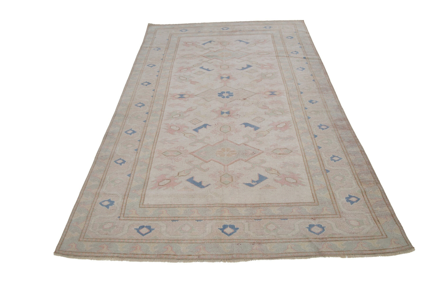 Turkish rug Beige, 5x8 Oushak Vintage Turkish Rug, Oushak Carpet, Tropical decor, Bedroom rug ,Living room rug, Carpet rug, Area rug, 7332