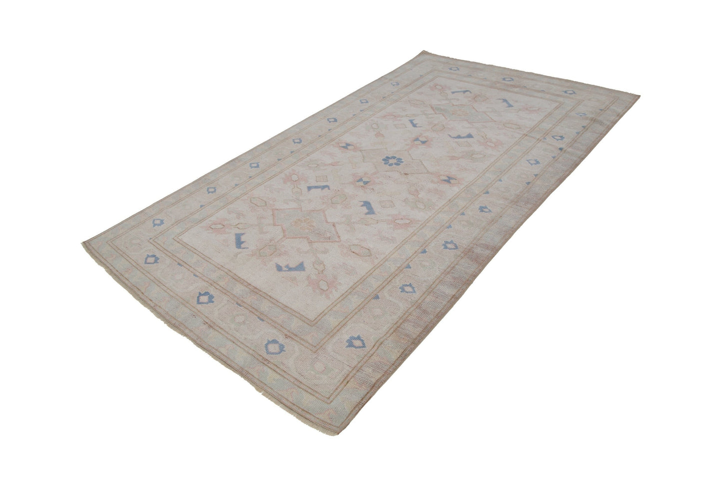 Turkish rug Beige, 5x8 Oushak Vintage Turkish Rug, Oushak Carpet, Tropical decor, Bedroom rug ,Living room rug, Carpet rug, Area rug, 7332
