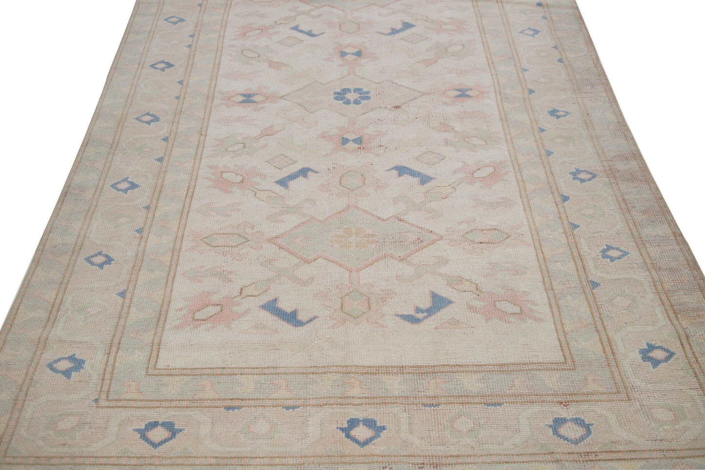 Turkish rug Beige, 5x8 Oushak Vintage Turkish Rug, Oushak Carpet, Tropical decor, Bedroom rug ,Living room rug, Carpet rug, Area rug, 7332