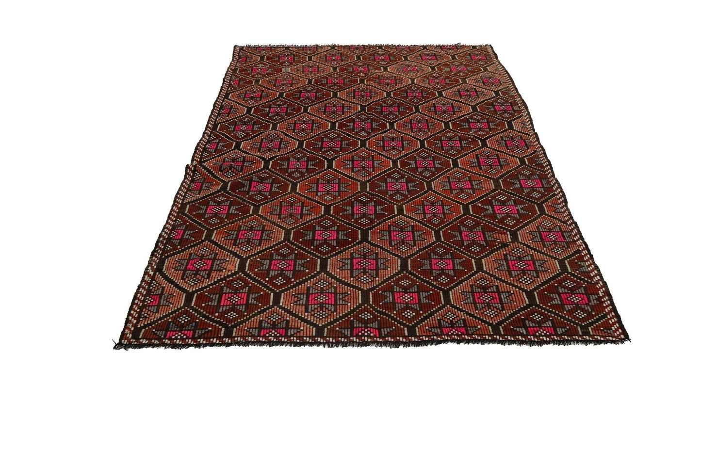 Turkish Anatolia Kilim Rug, Handmade Faded Kilim Rug, Area Kilim Rug, Bohemian Rug, Vintage Eclectic Kilim Rug, Kilim Rug 5x8, 8063