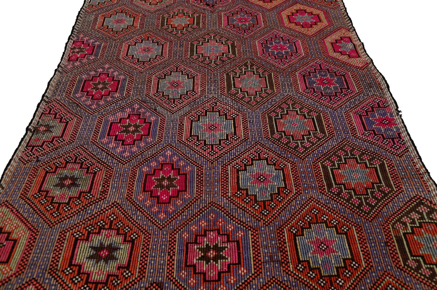 Rug Kilim 6x11, Handmade Muted Kilim Rug, Bohemian Rug, Turkish Eclectic Kilim Rug, Vintage Faded Kilim Rug, Area Kilim Rug, Wool Rug, 8088