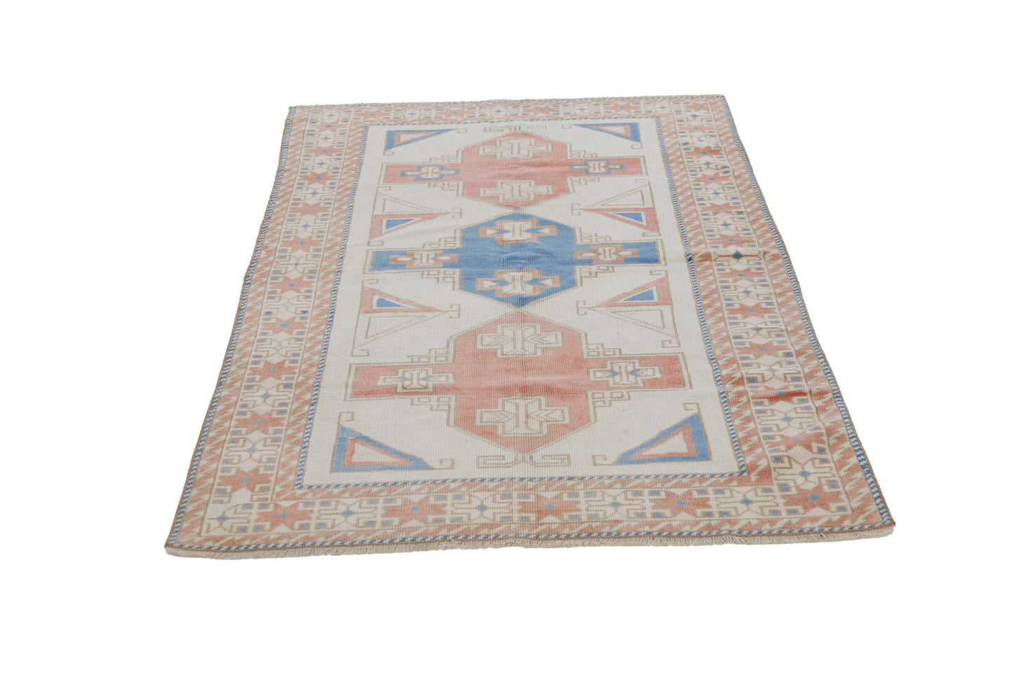 4x7 Turkish Oushak Vintage Rug, Carpet Area Eclectic Rug,, Handmade Nursery Fine rug, Faded rug ,Anatolia rug, Turkey rug, 7743