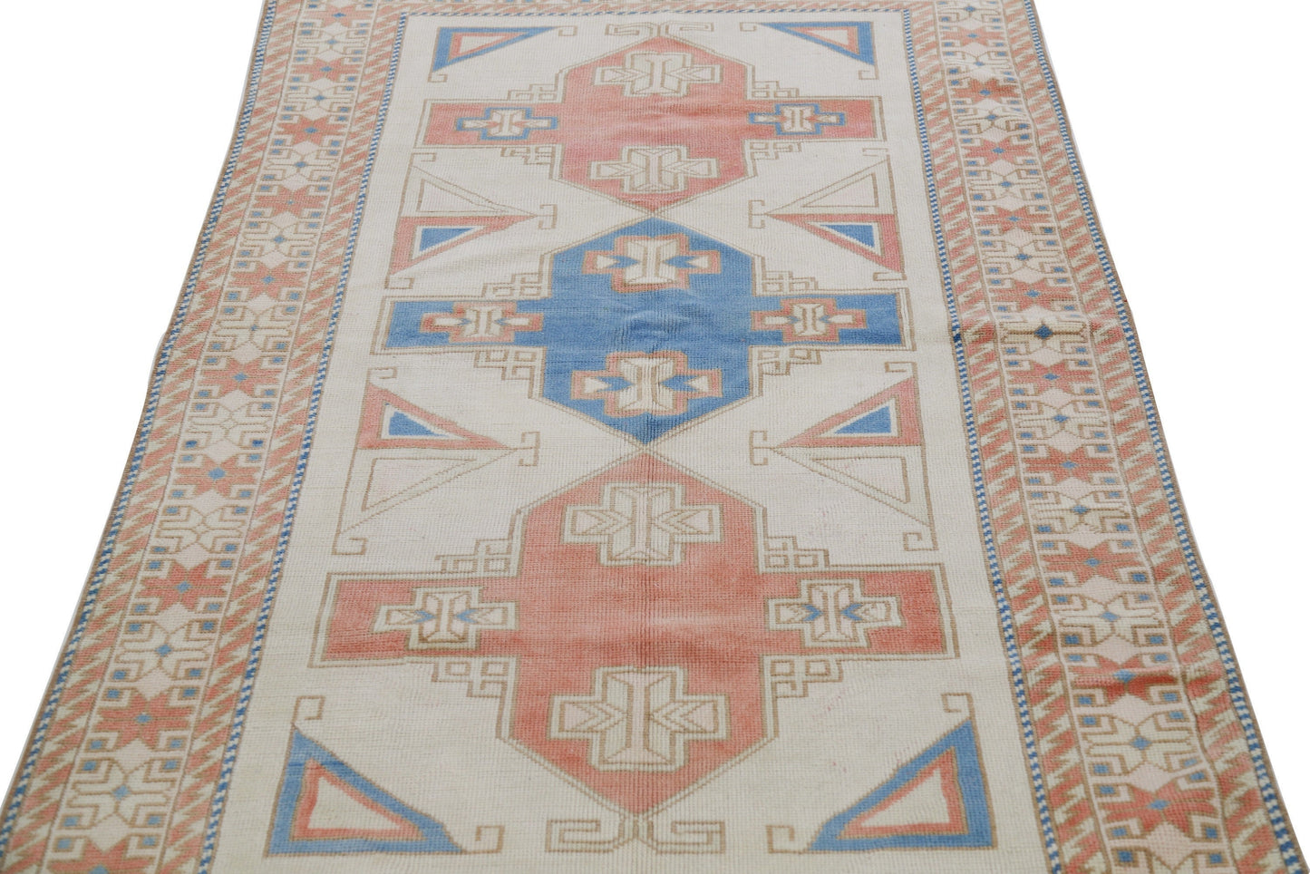4x7 Turkish Oushak Vintage Rug, Carpet Area Eclectic Rug,, Handmade Nursery Fine rug, Faded rug ,Anatolia rug, Turkey rug, 7743