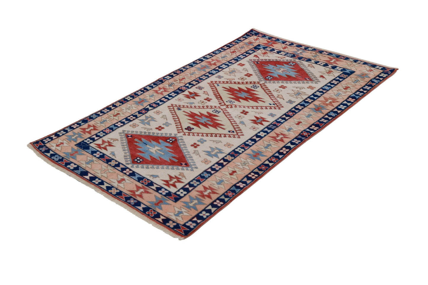 Bohemian Wool Anatolia Carpet rug, Turkish rug ,Small Oushak rug, Vintage Unique rug, Area rug 4x6, Nursery rug, Floor rug ,7745
