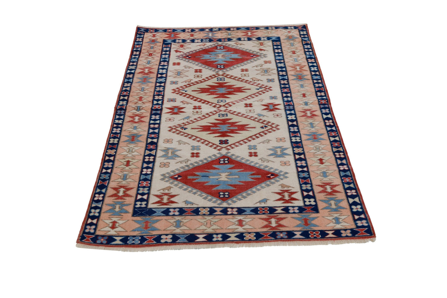 Bohemian Wool Anatolia Carpet rug, Turkish rug ,Small Oushak rug, Vintage Unique rug, Area rug 4x6, Nursery rug, Floor rug ,7745
