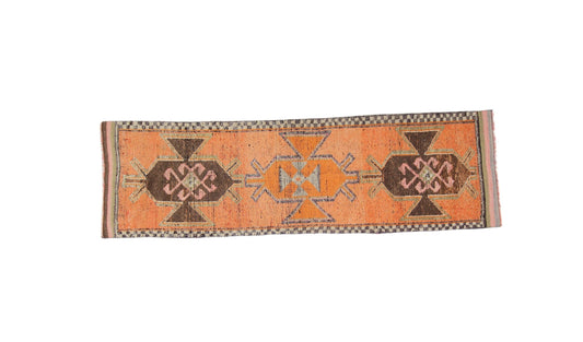 Turkish runner rug, Oushak Kitchen runner, Vintage Floor Oriental runner , 3x10 Rug runner ,Antique rug, Hallway runner ,7208