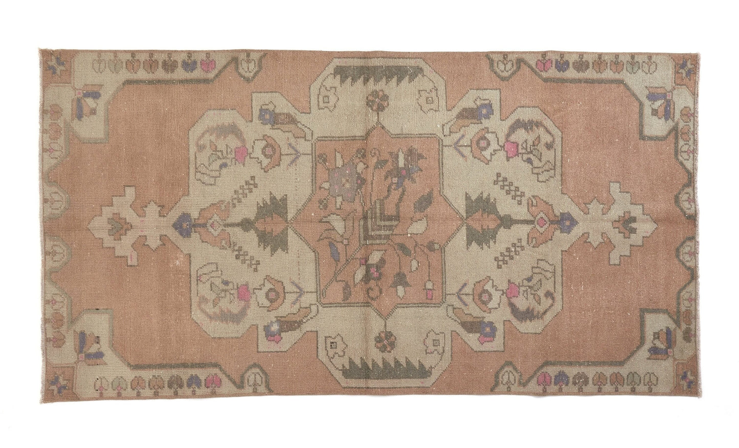 Turkish Area Rug 4x8, Vintage Rug, Turkey Oushak Rug, Handmade Anatolian Rug, One of a Kind Wool Rug, Hand-Knotted Rug, Carpet Rug, 8687