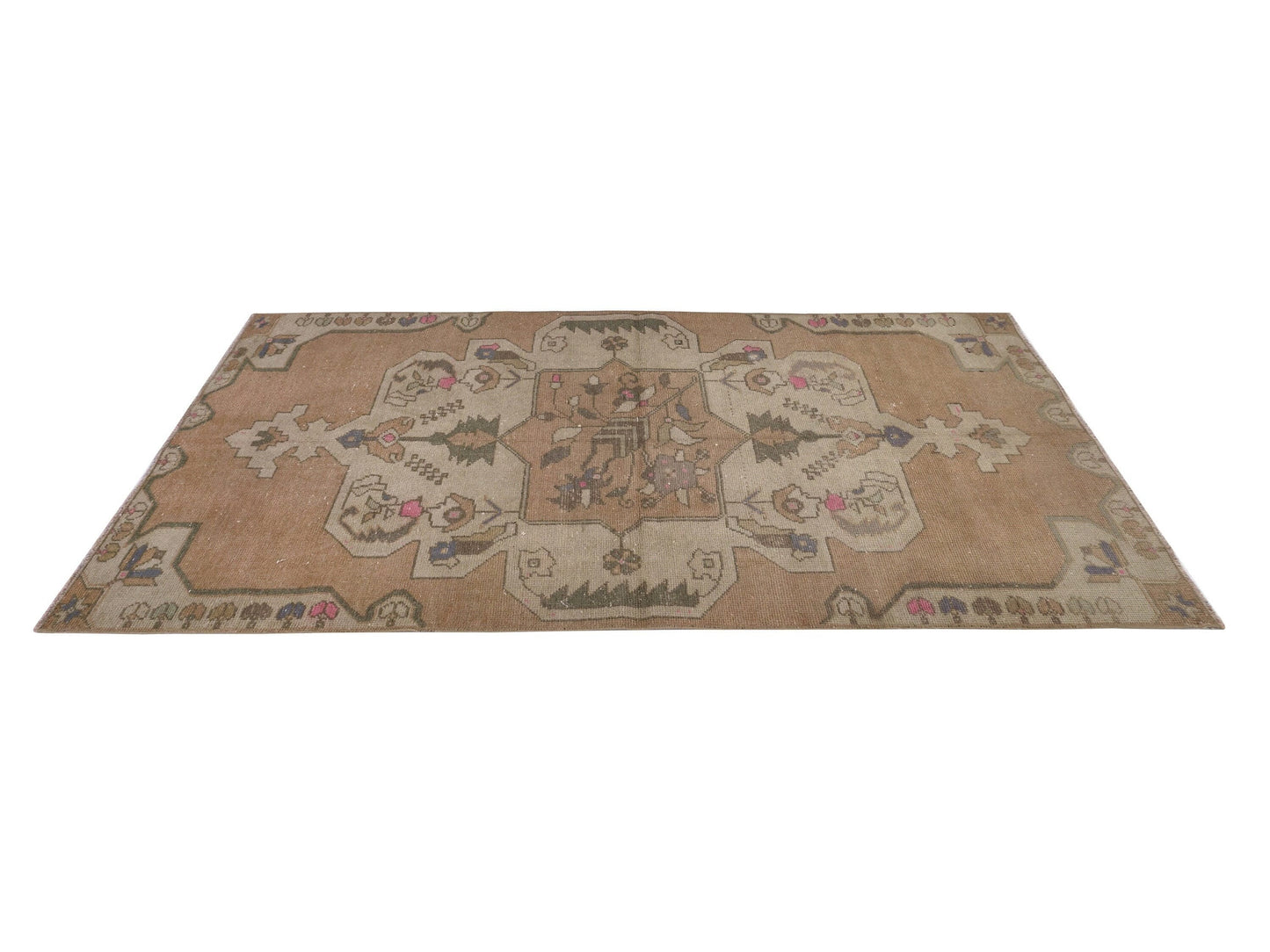 Turkish Area Rug 4x8, Vintage Rug, Turkey Oushak Rug, Handmade Anatolian Rug, One of a Kind Wool Rug, Hand-Knotted Rug, Carpet Rug, 8687