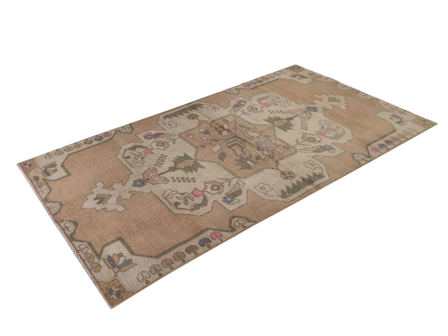 Turkish Area Rug 4x8, Vintage Rug, Turkey Oushak Rug, Handmade Anatolian Rug, One of a Kind Wool Rug, Hand-Knotted Rug, Carpet Rug, 8687