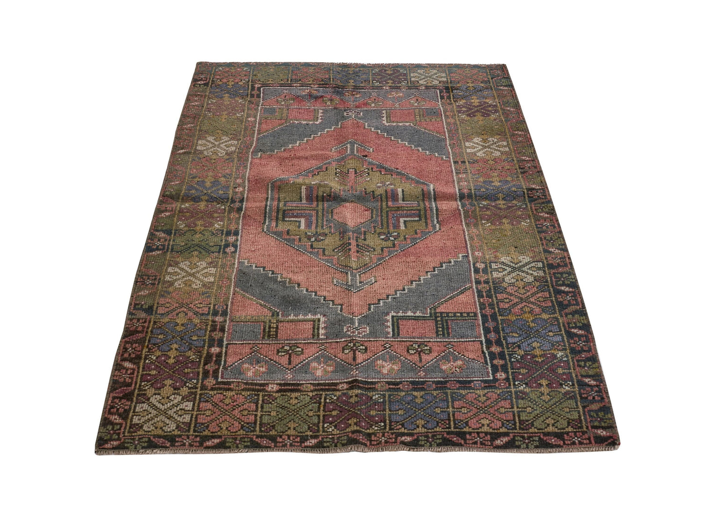 4x6 Vintage Area Rug, Traditional Turkish Rug, Handmade Oushak Rug, Tribal Anatolian Rug, Eclectic Wool Rug, Turkey Carpet Rug, 8663
