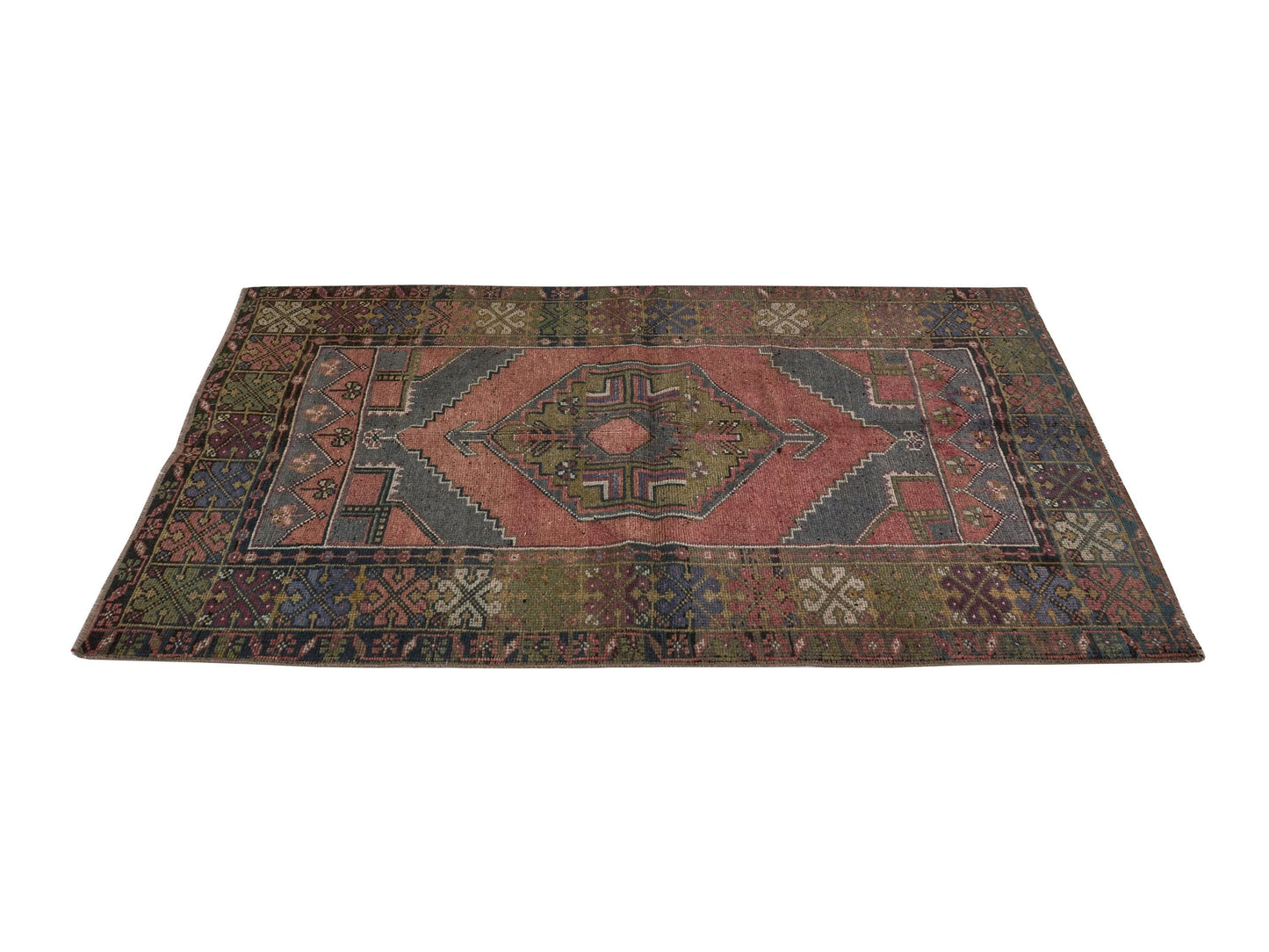 4x6 Vintage Area Rug, Traditional Turkish Rug, Handmade Oushak Rug, Tribal Anatolian Rug, Eclectic Wool Rug, Turkey Carpet Rug, 8663