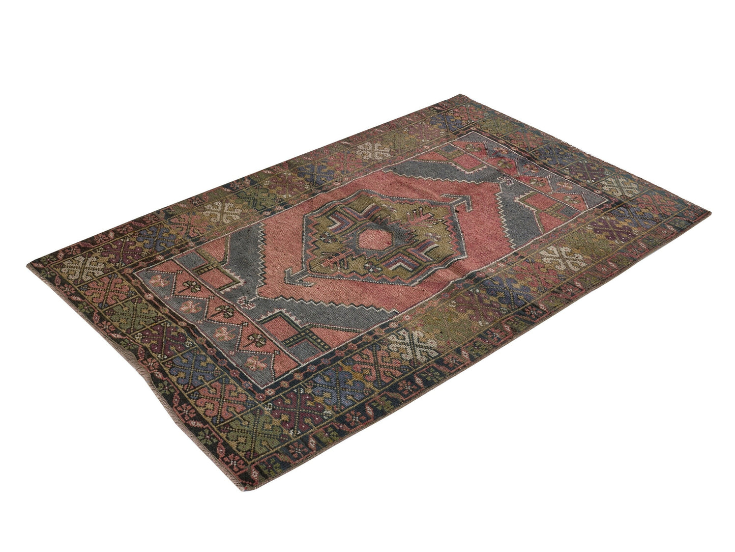 4x6 Vintage Area Rug, Traditional Turkish Rug, Handmade Oushak Rug, Tribal Anatolian Rug, Eclectic Wool Rug, Turkey Carpet Rug, 8663