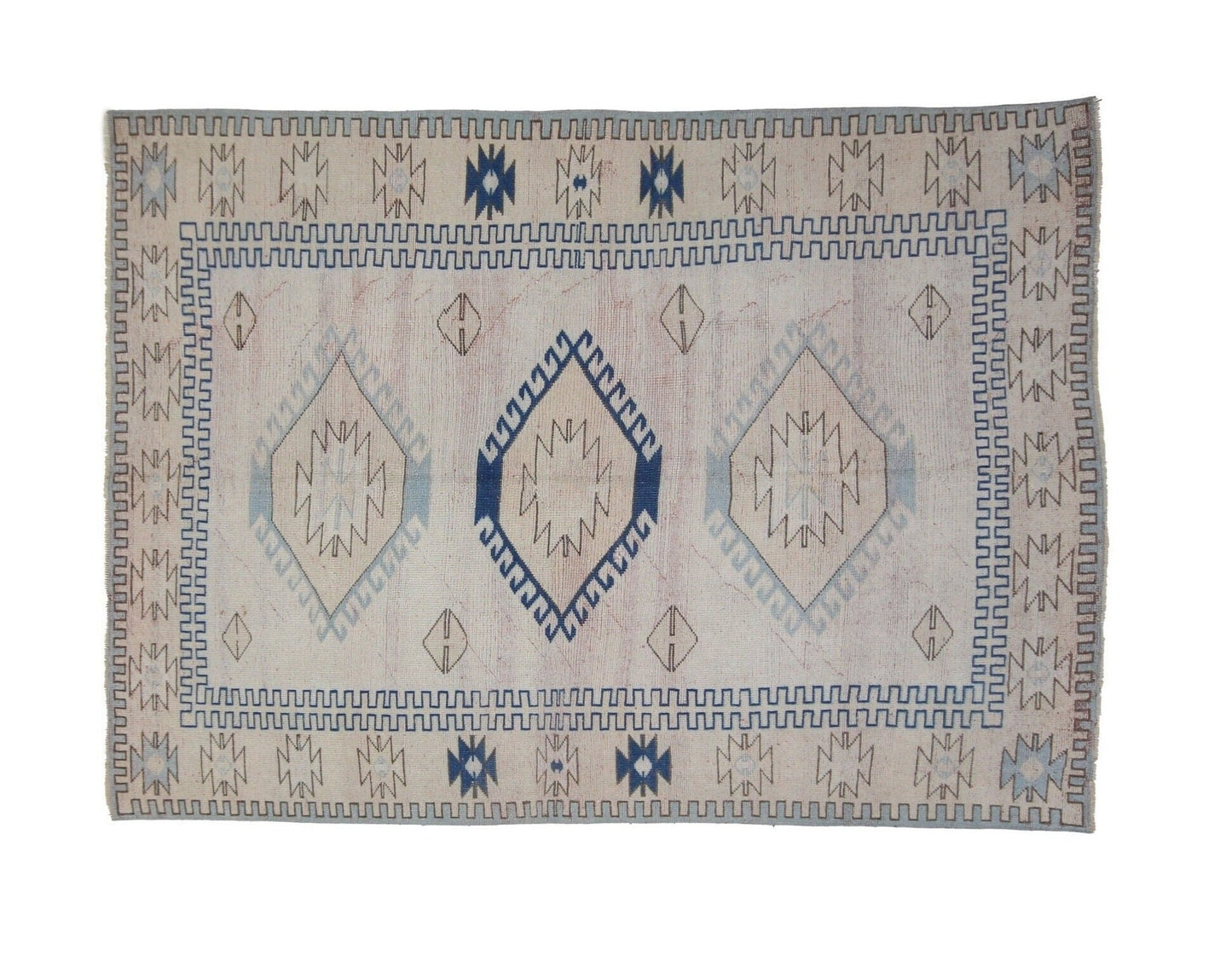 5x8 Area Anatolian Carpet rug, Coastal Turkish rug, OUSHAK TURKEY RUG, Vintage rug Neutral, Living room Rug ,Bedroom Turkish rug , 7305