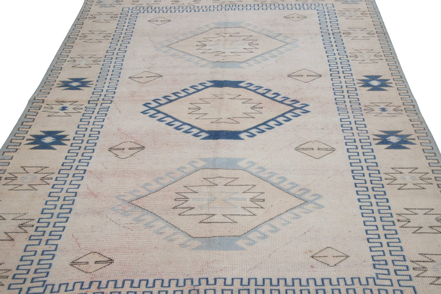 5x8 Area Anatolian Carpet rug, Coastal Turkish rug, OUSHAK TURKEY RUG, Vintage rug Neutral, Living room Rug ,Bedroom Turkish rug , 7305