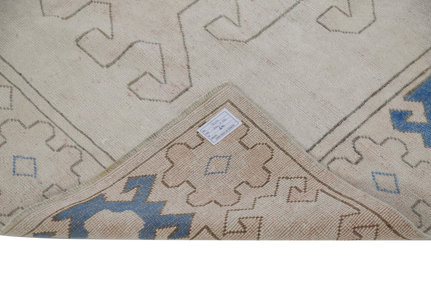 6x8 Beige Blue Oushak rug, Vintage rug, Turkish rug, Handmade rug ,Wool rug, Anatolia rug ,Turkey rug, One of a kind rug , Area rug 6x8,7291