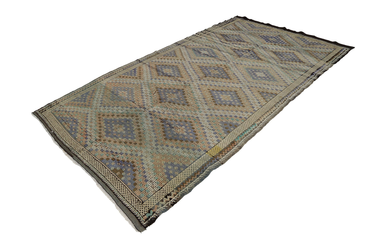 6x10 Embroidery Turkish Kilim Rug, Vintage Turkish Kilim Rug, Living Room Rug, Handmade Rug, Flat Weave Rug, Area Faded Kilim Rug, 8068