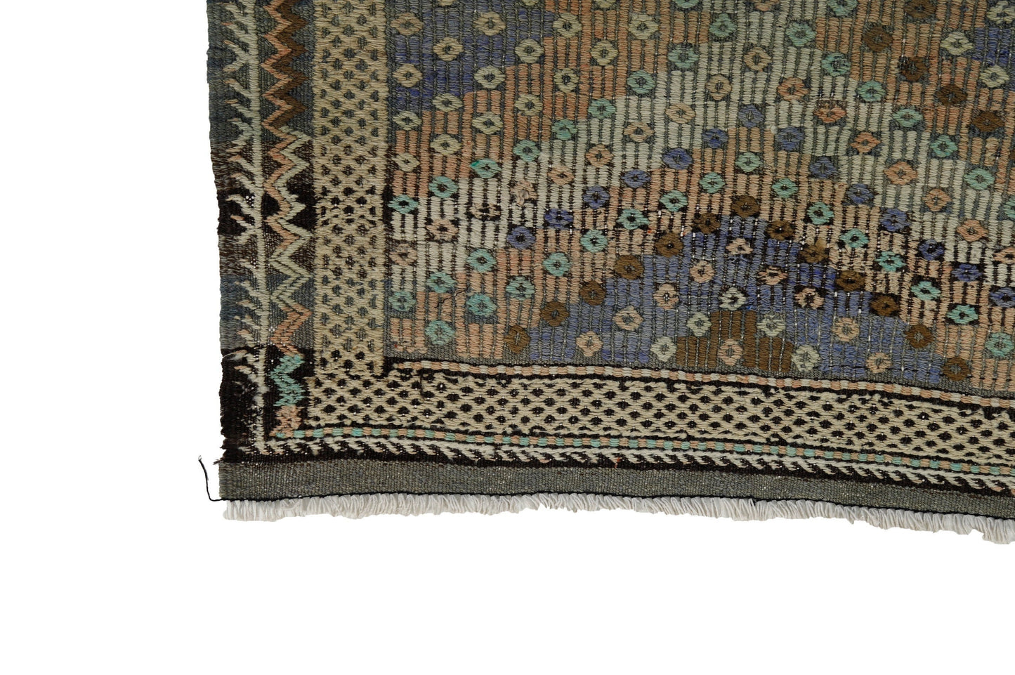 6x10 Embroidery Turkish Kilim Rug, Vintage Turkish Kilim Rug, Living Room Rug, Handmade Rug, Flat Weave Rug, Area Faded Kilim Rug, 8068