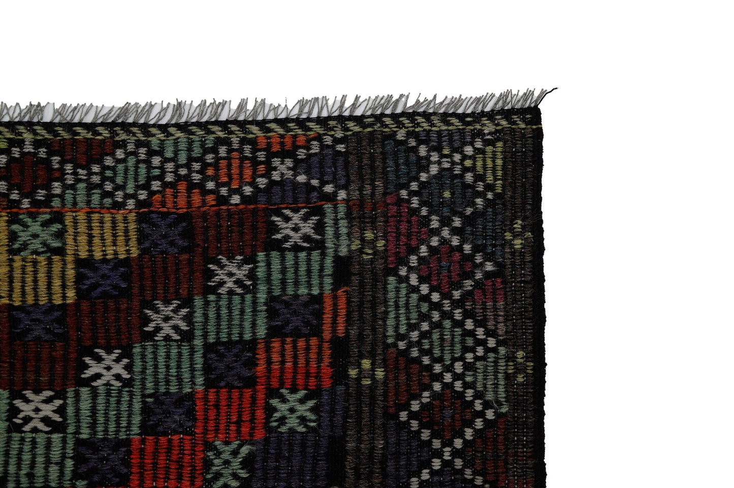 Farmhouse Decor, Plaid Kilim Rug, Area Geometric Rug, Turkey Rug, Fine Rug, Faded Rug, Muted Rug, Bedroom Rug, Kilim Rug 7x9, 8084