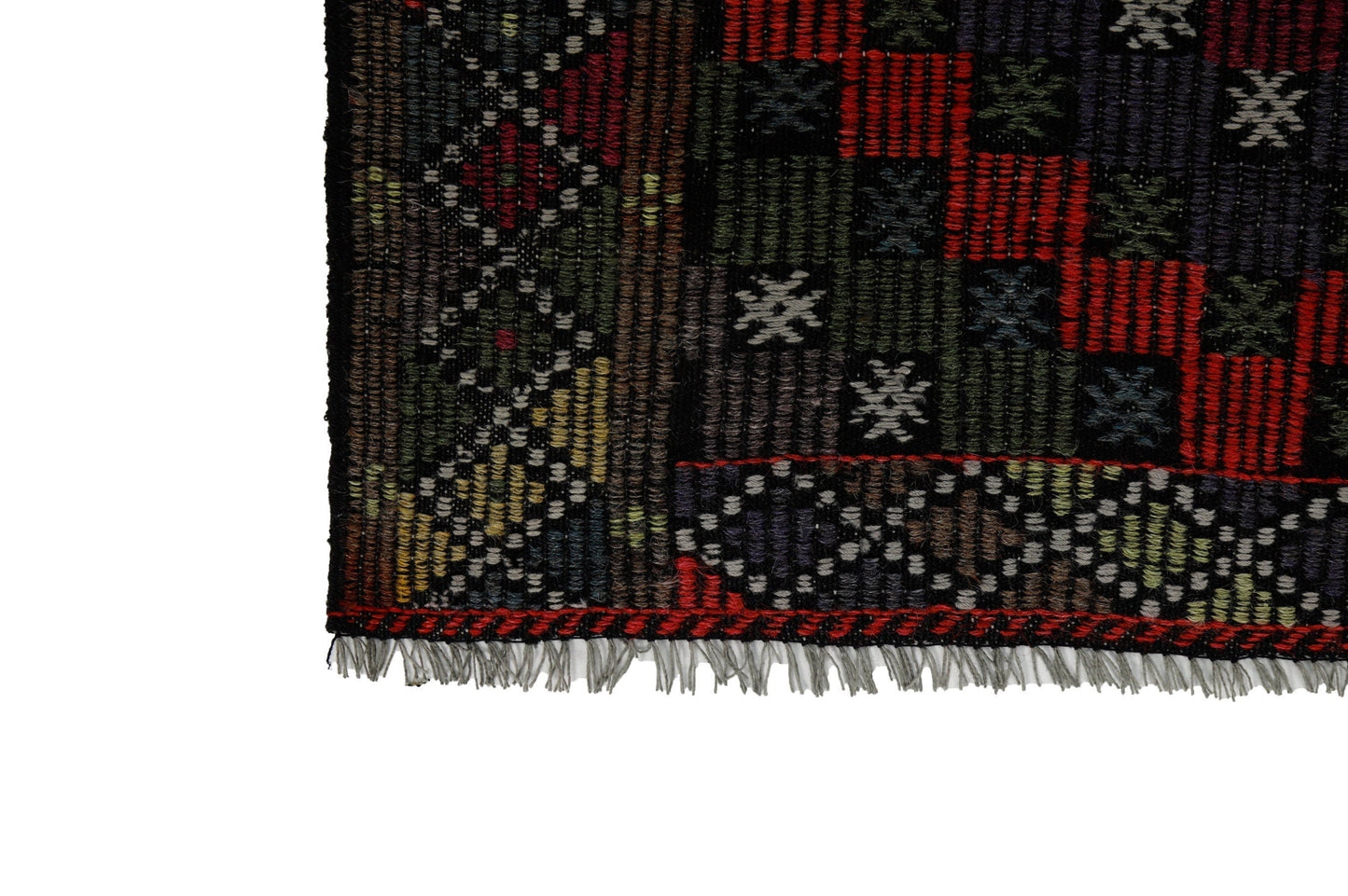 Farmhouse Decor, Plaid Kilim Rug, Area Geometric Rug, Turkey Rug, Fine Rug, Faded Rug, Muted Rug, Bedroom Rug, Kilim Rug 7x9, 8084