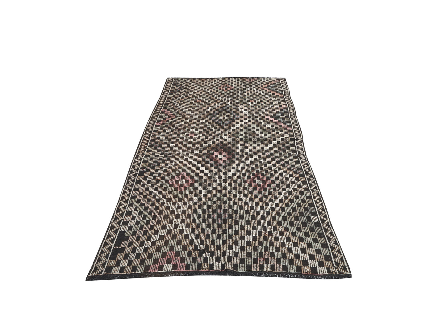 Vintage Area Kilim Rug, Turkish Handmade Antique Kilim Rug, Neutral Faded Rug, Living Room Rug, Primitive Rug, Kilim Rug 5x8, 12560