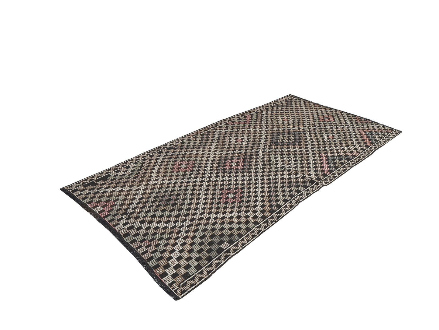 Vintage Area Kilim Rug, Turkish Handmade Antique Kilim Rug, Neutral Faded Rug, Living Room Rug, Primitive Rug, Kilim Rug 5x8, 12560