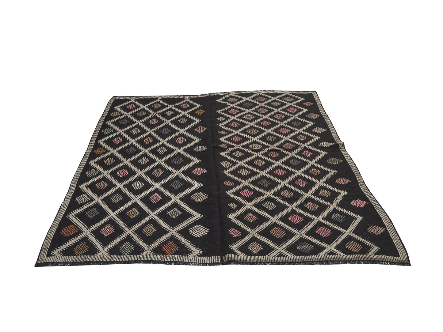 Kilim Rug 7x8, Bedroom Rug, Handmade Area Kilim Rug, Turkish Flat Weave Kilim Rug, Vintage Antique Kilim Rug, Farmhouse Decor, 12582
